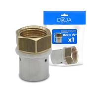 DOJA Barcelona Acoplamiento Multicapa Recto Hembra - Ø20mm x 1/2" - Fácil Instalación - Conexión Segura - Piezas Multicapa con Material Duradero y Estanqueidad Óptima para Agua y Calefacción