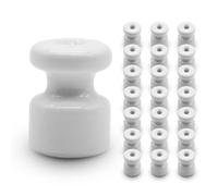 DOJA Barcelona | Aislador Ceramica | Blanco | Pack 25 | 18 x 23mm | Aisladores Ceramicos | Aisladores de Ceramica Excelente Resistencia | Aisladores para Electricidad, Cable Trenzado, Electrico