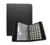 DOJA Barcelona | Álbum Monedas Euro | Libro para Coleccion Monedas con Plantilla | 33x27x5cm | 280 Bolsillos para Monedas de Euro | Clasificador de Monedas Numismática de Cuero PU con Cremallera