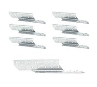 DOJA Barcelona | Anclaje para Vigas | 210 x 32 mm | Derecha | Pack 6 | Anclaje Viga Madera Cargas Pesadas | Escuadras Asimétricas | Conector Vigas de Derecha para Construcción, Puentes, Listones