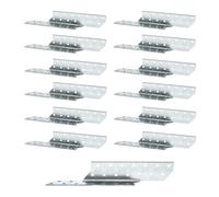 DOJA Barcelona | Anclaje para Vigas | 250 x 32 mm | Izquierda | Pack 12 | Anclaje Viga Madera Cargas Pesadas | Escuadras Asimétricas | Conector Vigas de Izquierda para Construcción, Puentes, Listones