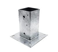 DOJA Barcelona | Anclaje Poste Cuadrado | PACK4 | 71x71mm | Acero Galvanizado | Base Poste con Base Atornillable | Anclaje Cuadrado para Postes de Madera, Vallas para Jardin, Cenadores, Barra Cortinas