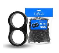 DOJA Barcelona Anillos Doble Riego 20mm - Pack 50 - Ajuste Firme - Tapón Final Riego por Goteo, Gran Sujeción, Conector para Manguera 16mm, Fácil Colocación y Versatilidad en Aplicaciones