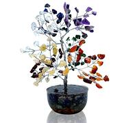 DOJA Barcelona | Árbol de cristales de 7 chakras | Árbol de la vida trae suerte mediano | Piedras y cristales naturales, siete chakras, minerales naturales, cristaloterapia curativa | Positividad y