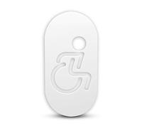 DOJA Barcelona | Aseos Discapacitado | Blanco | 160 x 80 mm | Pack 1 | Letrero Puerta Baño Metacrilato | Señales Baño para Oficina, Locales, Restaurante, Escuela | WC