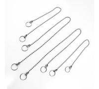 DOJA Barcelona | Cadena Tapon Lavabo | Pack 2+2 | 380mm y 270mm | Cadena De Bolas | con Anilla | Cadena Tapon Fregadero | para Tapon Fregadero Cocina, Desague Fregadero, Tapon Bañera, Cadena Baño