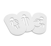 DOJA Barcelona | Cartel Aseos Hombre, Mujer y Discapacitado | Blanco | 160 x 80 mm | Pack 1+1+1 | Letrero Puerta Baño Metacrilato | Señales Cartel Baño para Oficina, Restaurante, Escuela | Cartel WC