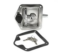 DOJA Barcelona | Cerradura para Remolque | Pack 1 | 40mm | Cierre Antirrobo Remolque | 124x121x40mm | Acero Inoxidable | Cierres Seguridad | para Cerradura Puerta Cajon Camion, Accesorios Caravana