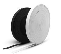 DOJA Barcelona | Cinta Elastica Coser | 50 + 50m | 30mm | Blanco + Negro | Cinta Elastica Costura de Poliéster y Goma | Bobina Goma Elastica Manualidades | Rollo Gomas Elasticas Costura blanco y negro