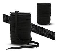 DOJA Barcelona | Cinta Elastica Coser | 50m | 10mm | Negro | Cinta Elastica Costura de Poliéster y Goma | Bobina Goma Elastica Manualidades | Rollo Gomas Elasticas para Tapiceria, Sofa, Ropa