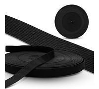 DOJA Barcelona | Cinta Elastica Coser | 50m | 30mm | Negro | Cinta Elastica Costura de Poliéster y Goma | Bobina Goma Elastica Manualidades | Rollo Gomas Elasticas para Tapiceria, Sofa, Ropa