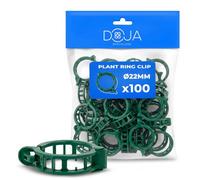 DOJA Barcelona Clips para Plantas Pack 100 - Ø22mm - Plastico, Reutilizable, Soporte para Plantas, Tutores para Tomates, Fácil de Usar, Tomateras, Clip para Tomate, Sujetar Ramas y Enredaderas