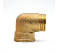 DOJA Barcelona | Codo Laton Roscado 90º | 3/4" | PACK 4 | Macho - Hembra | Codo Laton | Codo Grifo Laton para Instalaciones de Riego | Conector Codos latón Tuberias para Radiadores, Aire Comprimido