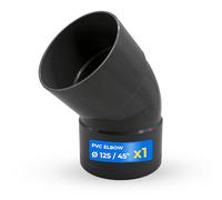 DOJA Barcelona Codo PVC Evacuación con de 45° - Ø 125mm - Fácil instalación, Antifugas - Codo de PVC Hembra - Salida Segura, Variedad de Tamaños, Desagüe Eficiente, Apto para conductos