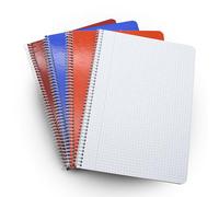 DOJA Barcelona | Cuaderno A5 | Libreta A5 Cuadriculada con Tapa Dura | Pack 4 | 210x148mm | 80 Hojas | 4x4 mm | Libreta Colores Aleatorios | Cuadernos Escolares, Cuadernos Espiral, Surtido Colores