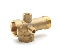 DOJA Barcelona Distribuidor de agua de 5 vías, 1 pulgada, latón, pieza en T de 1 pulgada, 5 conexiones de agua, interruptor de presión para bomba de agua doméstica, conexión en T para riego de bomba