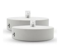 DOJA Barcelona | Embellecedor Lampara Techo | Blanco | Pack 2 Piezas | Rosetones Techo 100x25mm | Floron Lamparas Techo | Roseton Metal | Accesorios Para Lamparas De Techo, Decoracion Habitacion