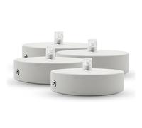 DOJA Barcelona | Embellecedor Lampara Techo | Blanco | Pack 4 Piezas | Rosetones Techo 100x25mm | Floron Lamparas Techo | Roseton Metal | Accesorios Para Lamparas De Techo, Decoracion Habitacion