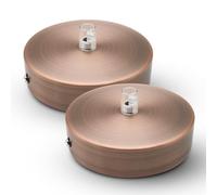 DOJA Barcelona | Embellecedor Lampara Techo | Bronce | Pack 2 Piezas | Rosetones Techo 100x25mm | Floron Lamparas Techo | Roseton Metal | Accesorios Para Lamparas De Techo, Decoracion Habitacion