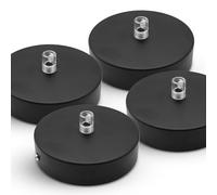 DOJA Barcelona | Embellecedor Lampara Techo | Negro | Pack 4 Piezas | Rosetones Techo 100 x 25mm | Floron Lamparas Techo | Roseton Metal | Accesorios Para Lamparas De Techo, Decoracion Habitacion