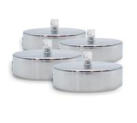 DOJA Barcelona | Embellecedor Lampara Techo | Plateado | Pack 4 Piezas | Rosetones Techo 100x25mm | Floron Lamparas Techo | Roseton Metal | Accesorios Para Lamparas De Techo, Decoracion Habitacion