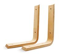 DOJA Barcelona | Escuadra Madera Estanteria | Ancha contra-chapada | Pack 2 | Escuadra Madera Estante Pared 250x200 | Escuadra Encimera y Estanterias | Soportes Angulos para Estanteria Pared, Mueble