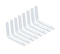 DOJA Barcelona | Escuadra Metalica Blanca | 200 x 150 mm | Pack 8 | Escuadras Metalicas Baldas | Angulos para Estanterias | Soportes Estanteria Pared en Angulo para Bricolaje, Soporte Estante...