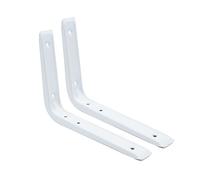 DOJA Barcelona | Escuadra Metalica Blanca | 250 x 200 mm | Pack 2 | Escuadras Metalicas Baldas | Angulos para Estanterias | Soportes Estanteria Pared en Angulo para Bricolaje, Soporte Estante...