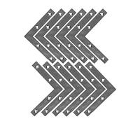 DOJA Barcelona | Escuadra Plana en L | 12 Piezas Escuadra de Angulo en Forma L | 75x75x13x2 mm | Acero Galvanizado | Escuadras para Estanterias, Buzon Exterior, Soporte Esquina, Union Madera..