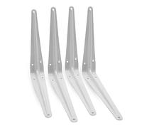 DOJA Barcelona | Escuadras Blancas para Estanterias | 4 Soportes | 17,5 x 12,5 cms | Escuadras Metalicas Blancas | Soportes para Estantes | Apoyo estanteria Flotante | Decoracion Hogar, Pared...