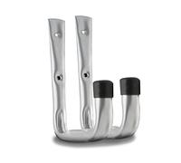 DOJA Barcelona | Ganchos para Colgar | 4 Soporte Simple Gancho Pared | 300 x 260 x 100 mm | Acero Galvanizado | Colgador Universal para Manguera Jardin, Silla Plegable Playa, Soporte Bicicletas Pared