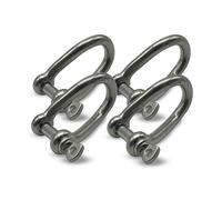 DOJA Barcelona Grillete Girado para Cable Robusto - M6 - Pack 4 - para Cadena y Cable, Grillete Trenzado Versátil y Robusto, Grillete Redondo Girado con Flexibilidad y Estabilidad