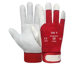 DOJA Barcelona Guantes de trabajo de piel con cierre de | 6 pares | Guantes de cuero talla 9/L | Guantes mecánicos hombre/mujer | Guantes de jardinería resistentes a espinas, guantes de montaje