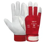 DOJA Barcelona | Guantes Trabajo Tela Cuero con Puño de Velcro | 6 Pares | Guantes Trabajo Talla 9 / L | Guantes de Cuero para Trabajo | Guantes Cuero Trabajo Cadenas Montaje, Agrícola, Refinerías