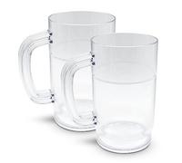 DOJA Barcelona | Jarra de Cerveza de Plastico | 1 L | Pack 2 | Jarras de Cerveza de Policarbonato | Vasos de Cerveza de Plastico Duro Reutilizable | Jarra Plastico para Cerveza Artesanal