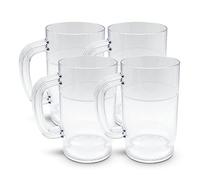 DOJA Barcelona | Jarra de Cerveza de Plastico | 1 L | Pack 4 | Jarras de Cerveza de Policarbonato | Vasos de Cerveza de Plastico Duro Reutilizable | Jarra Plastico para Cerveza Artesanal