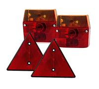 DOJA Barcelona | KIT Pilotos Traseros Remolque + Reflectante Triangular | Pilotos Traseros Tractor 4 Funciones | Piloto de Matricula, Luz de Freno Trasero, Luz de Dirección, Luz de Posicion