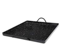 DOJA Barcelona | Llauna Caracoles de Hierro Esmaltada 26x30 | Llauna para Arroz | Para Horno o Parrilla Barbacoa | Llauna Cargols con Asas para Asar | Bandeja Horno Hierro - Bandeja Barbacoa | Mediana