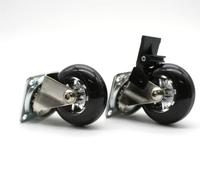 DOJA Barcelona | Lote de 4 Ruedas para Muebles | 2 Ruedas sin Freno + 2 Ruedas con Freno | Ruedas Negras | Ø 50mm | Carga 40 kg | con Placa de Montaje | Ruedas para Mover Muebles, Ruedas Carro