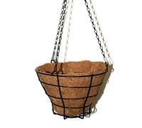 DOJA Barcelona | Maceta Colgante Coco | 290mm | Pack2 | Macetero Colgante Mimbre Coco Decoracion Jardin Vertical | Maceteros Colgantes de Coco Exterior/Interior | Cestas Plantas Pared Jardin, Balcon
