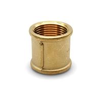 DOJA Barcelona | Manguito Hembra Laton | 1/2" | PACK 4 | Enlace Laton | Manguito Laton para Aire, Agua, Gas, Combustible, Aceite | Racor Laton para Agua para Grifo para Asegurar Circulación en Tubo