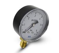 DOJA Barcelona | Manómetro Presión 0-25 Bares | Ø 50mm | Conexion Latón Vertical BAR/PSI | Manómetro Inox | Aire, Agua, Bomba, Compresor