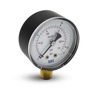 DOJA Barcelona | Manómetro Presión Agua 0-6 Bares | Ø63mm Cl 1,6 | Conexión Latón Vertical | Para Aire Neumático, Compresor | 1/4" Plástico