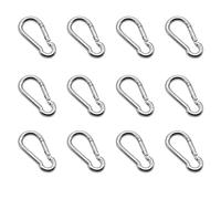 DOJA Barcelona Mosquetones de Acero Galvanizado - Pack 12 - M8x80 - Fácil Apertura - Mosquetones para Toldos de Uso Versátil con Gran Capacidad de Carga - Carabiner Resistente - Mosqueton