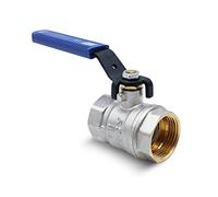 DOJA Barcelona | Palanca Valvula Bola | Azul | 1" | H - H | Palanca Llave Paso Fontaneria de Acero al Carbonio | Valvula de Palanca para Bombas de Agua, Tanques, Grifo Exterior, Conexiones de Agua