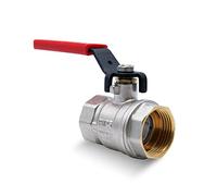 DOJA Barcelona | Palanca Valvula Bola | Rojo | 1/2" | H - H | Palanca Llave Paso Fontaneria de Acero al Carbonio | Valvula de Palanca para Bombas de Agua, Tanques, Grifo Exterior, Conexiones de Agua