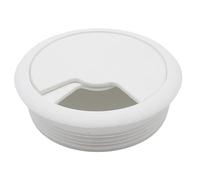 DOJA Barcelona | Pasacables Escritorio Blanco | Pack 8 | Organizador Cables Redondo | Ø 60 mm | Tapa Pasacables para Organizador Escritorio, Mesa Escritorio, Ladron Enchufes, Ordenador de Mesa