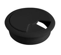 DOJA Barcelona | Pasacables Escritorio Negro | Pack 8 | Organizador Cables Redondo | Ø 60 mm | Tapa Pasacables para Organizador Escritorio, Mesa Escritorio, Ladron Enchufes, Ordenador de Mesa