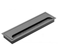 DOJA Barcelona | Pasacables Mesa | Organizador Cables Rectangular Negro | 280 * 80 mm | en Aluminio | Organizador Escritorio, Mesa Escritorio, Armario Exterior, Impresora Portatil, Ladron Enchufes...