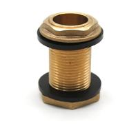 DOJA Barcelona | Pasamuros Deposito Agua | Conector Manguera 1/2 ’’ | en Laton | con 2 Junta Goma | Accesorios Grifo para Garrafas de Agua, Grifo Bañera, Bidon Agua, Llave de Paso Agua, Jardin..